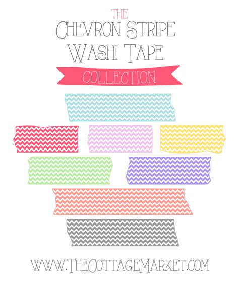 free chevron stripe washi tape digital collection the cottage market