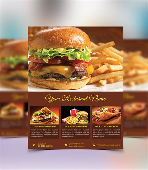food flyer  menu template  behance
