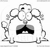 Poodle Cartoon Chubby Scared Clipart Surprised Outlined Coloring Vector Cory Thoman Royalty sketch template
