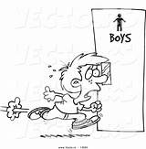 Bathroom Coloring Cartoon Boy Rushing Little Outline Vector Pages Restroom 1024 Designlooter Ron Leishman Use Royalty 36kb sketch template