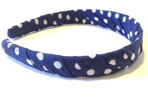 Fabric Headband Navy Blue Polka Dot Headband Hair Accessories Navy