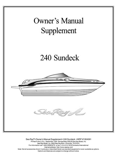 sea ray boats  sundeck owners manual supplement   manualslib
