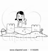 Sand Clipart Castle Building Summer Girl Cartoon Thoman Cory Outlined Coloring Vector Clip 2021 Clipground sketch template
