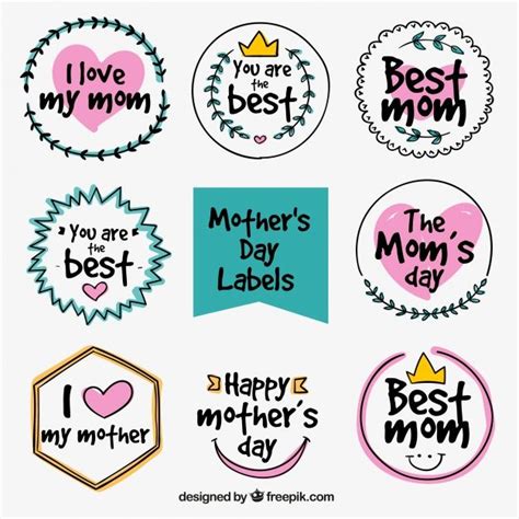 vector collection  mothers day stickers   mothers