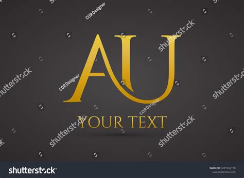 au gold alphabet letter au   logo combination design shutterstock
