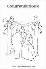 Chuppah Drawing Wedding Jewish Printable Paintingvalley Card sketch template