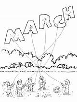 March Coloring Pages Printable Month Cute sketch template