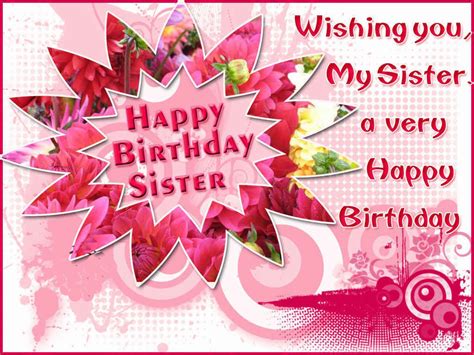 happy birthday sister greeting cards hd wishes wallpapers  fine