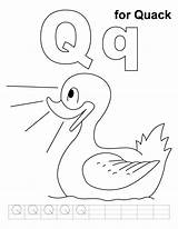 Coloring Letter Quack Pages Preschool Alphabet Clipart Practice Worksheets Duck Kids Clip Quacking Worksheet Cliparts Color Handwriting Sheets Printable Letters sketch template
