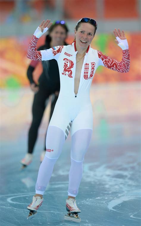 Winter Olympics Olga Graf Russian Speed Skater Unzips