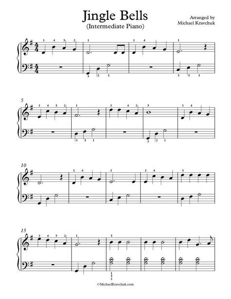 jingle bells  traditional piano sheet  advanced level