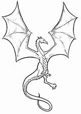 Dragon Coloring Pages Flying Print Baby Skyrim Clip Printable Easy Drawing Realistic Drawings Simple Evil Related Hard Arts Color Skeleton sketch template