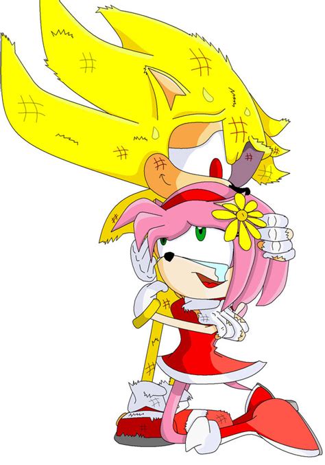 Super Sonic And Amy Shaded By Uumyiph On Deviantart