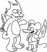 Simpsons Coloring Pages Tomy Colorear Los Itchy Daly Scratchy Rasca Pica Para Printable Unlimited Color Smoking Print Getcolorings Getdrawings sketch template