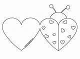 Valentine Cards Coloring Template Pages Card Valentines Printable Foldable Color Templates Ladybug Printables Kids sketch template
