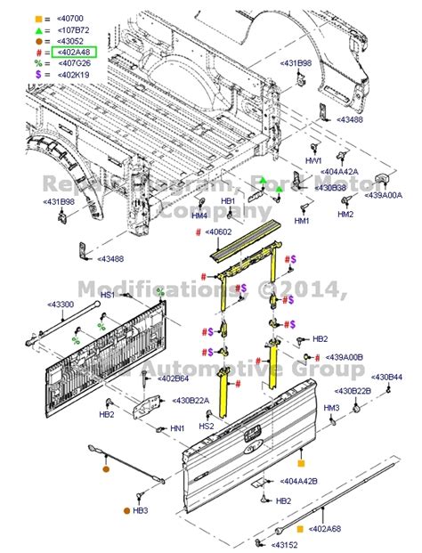ford  tailgate parts diagram chartdevelopment