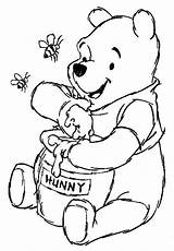 Pooh Coloring Winnie Pages Printable Honey sketch template