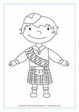 Coloring Scottish Pages Scotland Colouring Plaid Boy Kids Girl Kilt Terrier Map Flag Standing Template Printable Getcolorings Drawing Burns Getdrawings sketch template