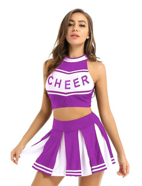 Purple Cheerleader Girl Uniform Costume Cheerleader Costume Sports