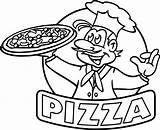 Pizza Coloring Pages Cartoon Printable Hut Drawing Restaurant Logo Colouring Color Book Preschool Line Toppings Sheet Food Children Small Print sketch template