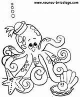 Marins Marin Coloriages Colorier Octopus sketch template