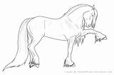 Horse Coloring Pages Gypsy Lineart Horses Vanner Shire Deviantart Spanish Walk Draft Drawings Outline Minták Template Ló Easy Friesian Lovak sketch template