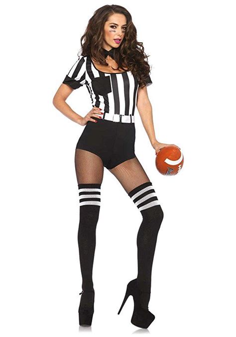 leg avenue sexy women s 3 piece no rules referee costume black white