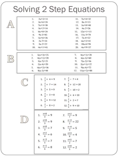 solving  step equations  holyheadschool uk teaching resources tes
