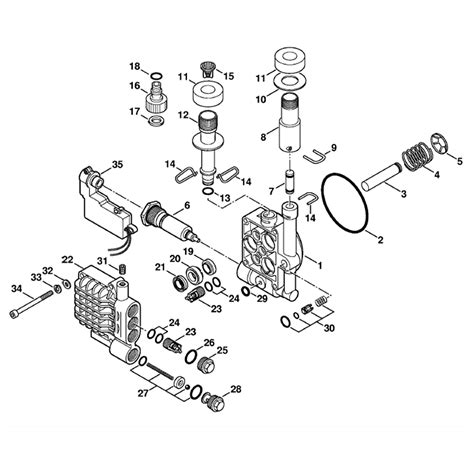 stihl   pressure washer   parts diagram pump housing