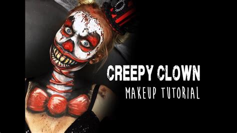 creepy clown makeup tutorial youtube
