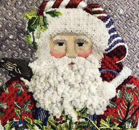 pin by jennifer daquesian on needlepoint santa beards in 2021 santa