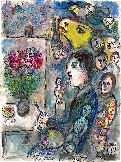 peintre au chevalet au bouc jaune marc chagall   buy