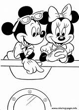 Coloring Minnie Mickey Ship Disney Pages Printable sketch template