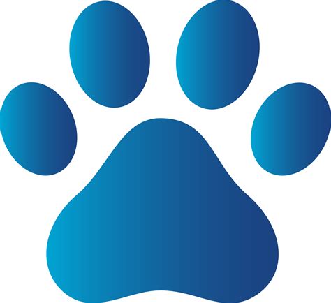 blue dog paw print  clip art