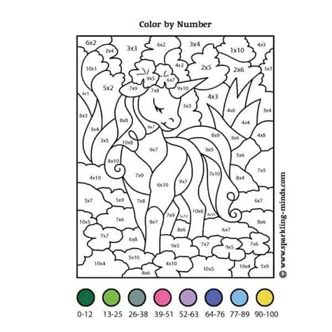 printable unicorn color  number printable word searches