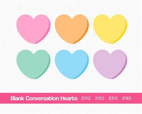 blank conversation hearts svg conversation hearts png etsy