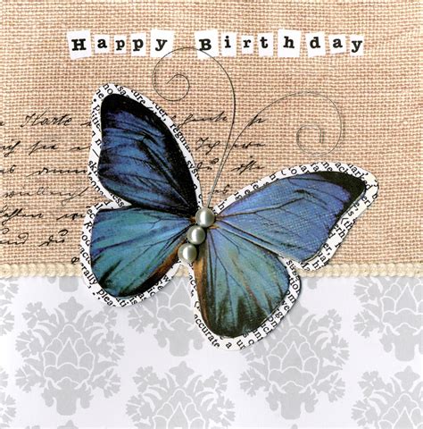 embellished butterfly happy birthday card handfinished greeting cards