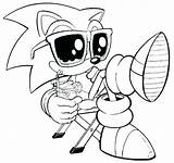 Sonic Exe Colouring sketch template