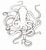 Outline Zeichnen Tintenfisch Oktopus Kraken Sketches sketch template