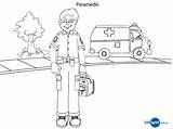 Coloring Pages Kids Colouring Paramedic Sheets Printables Paramedics Occupations Occupation Community Clipart First Books Aid Workers Helpers Gif Activities Book sketch template