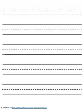 kkindergarten writing paper template printable