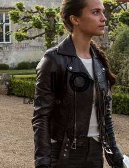 Lara Croft Tomb Raider Leather Jacket Alicia Vikander Outfit