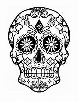 Skull Coloring Pages Sugar Halloween Skulls Printable Colouring Kids Sheets Simple Azcoloring sketch template
