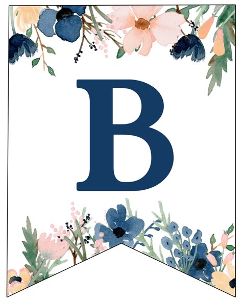printable floral alphabet letters banner images   finder