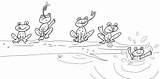 Frogs Speckled Colouring sketch template