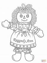 Ann Coloring Raggedy Doll Pages Andy Dolls Printable Rag Cabbage Patch Girl Color American Kids Isabelle Lol Supercoloring Template Antique sketch template