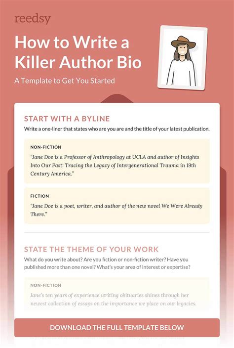write  memorable author bio  template  bio card