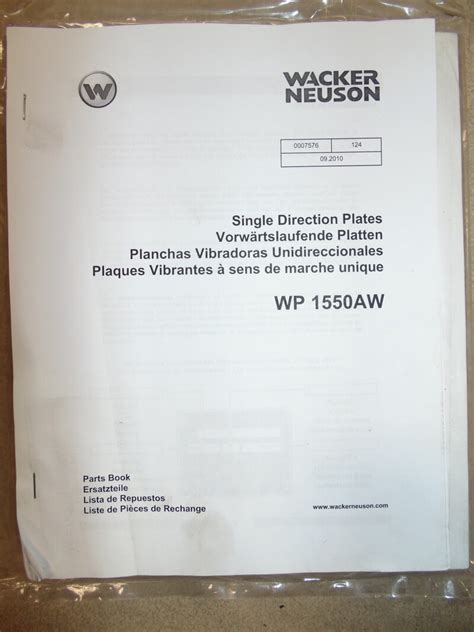 wacker neuson single direction plates wpaw parts manual  equipment manuals