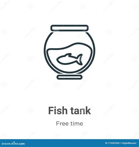 fish tank outline vector icon thin  black fish tank icon flat