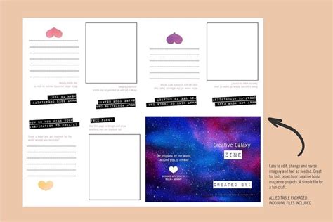 mini  page zine template printable aff daughterclassroomparty
